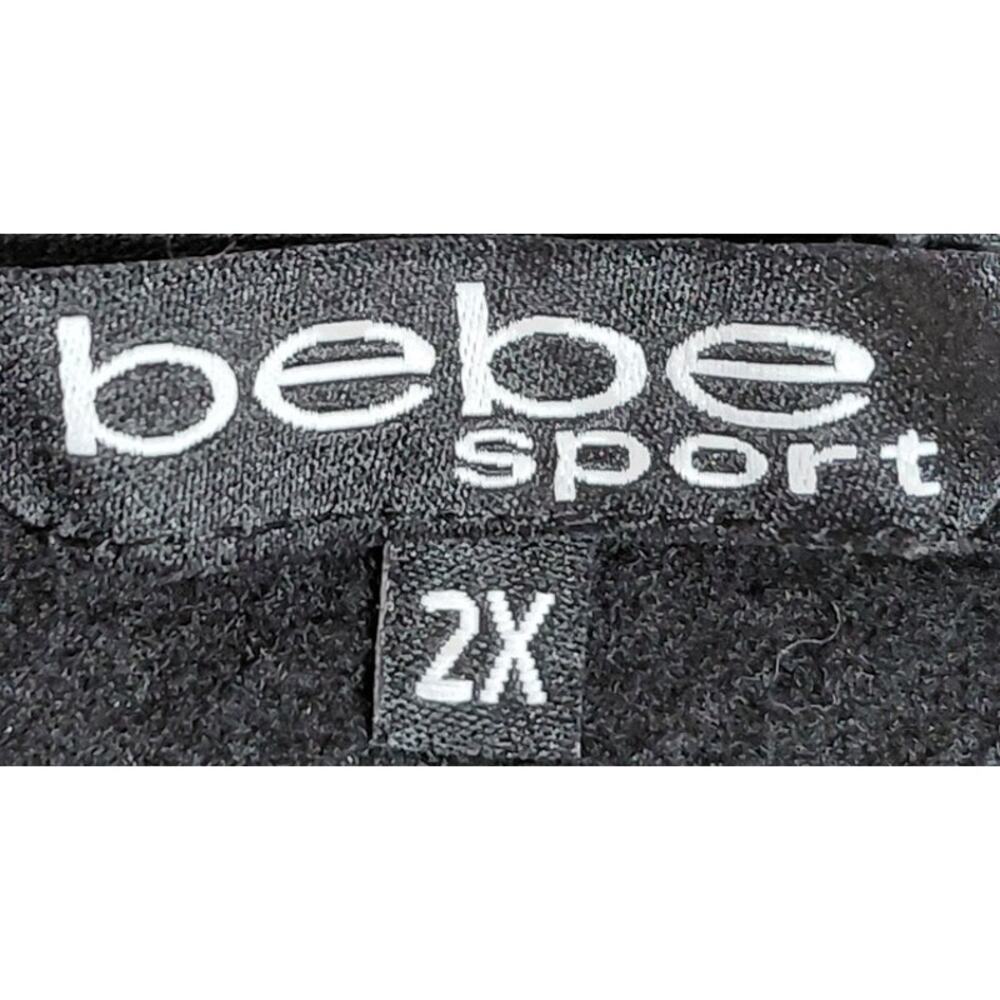 NWT bebe sport Black Hoodie Zip Up Jacket Solid Knit Women Size 2X - Picture 6 of 11